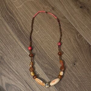 Elegant Beaded Necklace with Earthy Tones